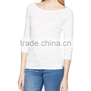 Women's Boat Neck 3/4 Raglan Sleeve T Shirt photo-3