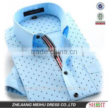 Latest Fashion Print Dobby Short Sleeve Man Casual Shirt photo-5