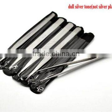 China Wholesale Silver Tone Straight Tweezers Jewelry Repair Tools photo-2
