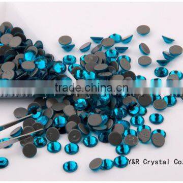 Shining Crystal Blue Flat Back Hot Fix Rhinestone For Garment Accessories photo-3