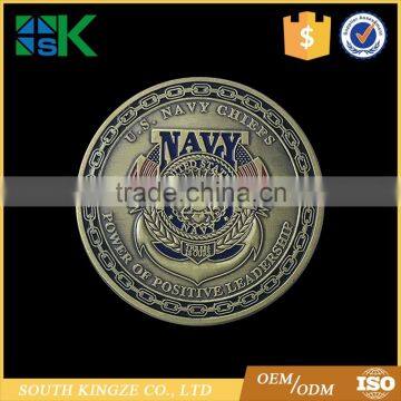 Cheap Price Power of Positive Leadrship Navy Collectible USN Chief Challenge Coin for Sale photo-4