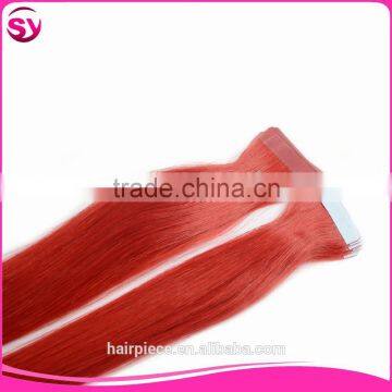 Straight silky Remy hair Brazilian virgin human hair tape in hair extension