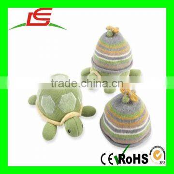 Baby Aspen Turtle Toppers Baby Hat and Turtle Plush Gift Set Yellow