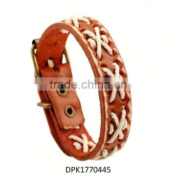 Men's Women's Genuine Leather Bracelet Rope Bangle Cuff Wrap Adjustable Rock