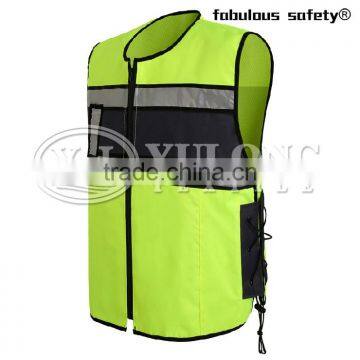 wholesale EN20471 railway working polyester cotton safety reflective fluorescent vest