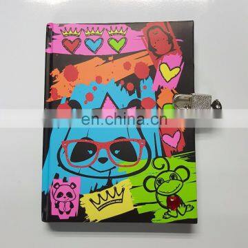 Factory direct sale led light shiny cheap cutejournal notebook diary with code lock