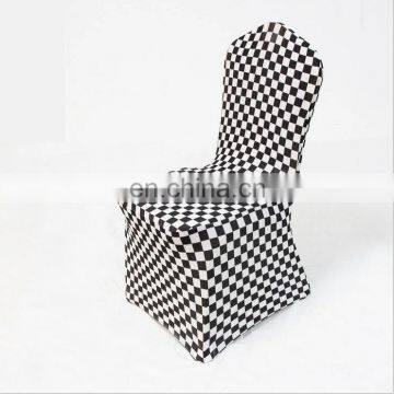 Wholesale Grid Printed Spandex Wedding Chair Cover