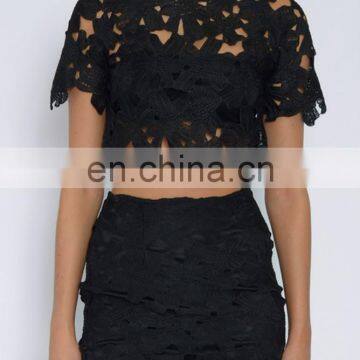 Custom Made In China Charming Black Lace Skirt