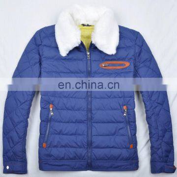 lastest fashion winter fur collar thick padded stylish men down jacket