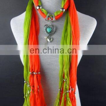 new style Beautiful alloy beaded pendant jewelry scarf suppliers factory