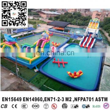 Large inflatable indoor playground water park inflatable water slide with big pool