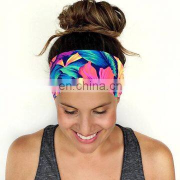 wide flower hairbands fitness running lady custom yoga headband