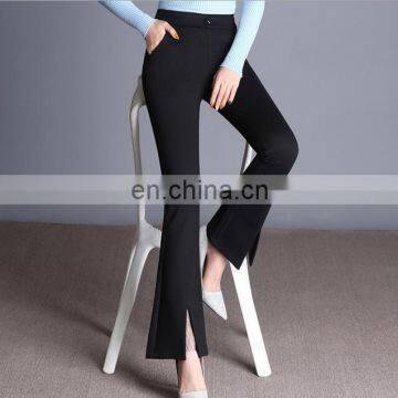 OEM Service Trousers Stretch Leggings Pants Bell-bottoms Lace Hem Formal Pants for Younger Girl photo-4