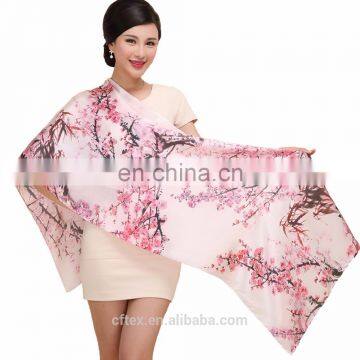 cutom ditiatl printing silk stain scarf for new 2017