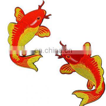 2017 New Style Goldfish Carp Embroidery Cloth Stickers Beige Fashion Personalized Patch in Stock