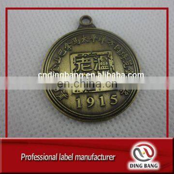 Personalized Fashional Decoration High End Bronze Plated Metal Tag Type And Bracelet Beads Type Custom Round Metal Pendant Charm