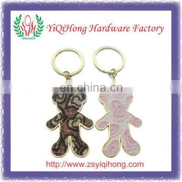 Zinc alloy glitter metal keychain