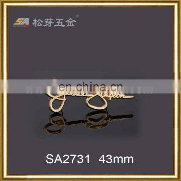 Bags metal logo tag Excellent OEM and ODM handbag logo metal plate