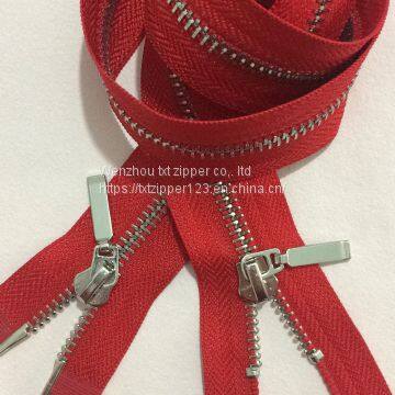 TXT brand #3 #4 #5 #8  Metal  Brass Zipper with normal teeth Two Way Open  End High quality and low price Garment assessories