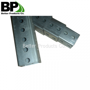 Galvanized steel square sign posts with perforated holes