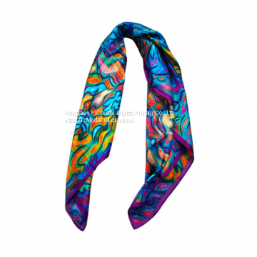 Custom Digital Printed Silk Habotai 8mm Women Hijab Scarf 2019