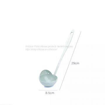 2 In 1 Creative Wheat Straw Soup Spoon Long Handle Lovely Porridge Spoons With Filter Dinnerware Kitchen Colander Tools photo-5