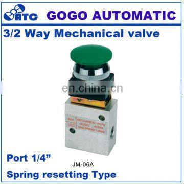 GOGO ATC 3 Way Air Manual Mechanical Control Valve Hand Valve Pneumatic 1/4 Inch JM-06A Spring Reset Type With Plat Round Button photo-2