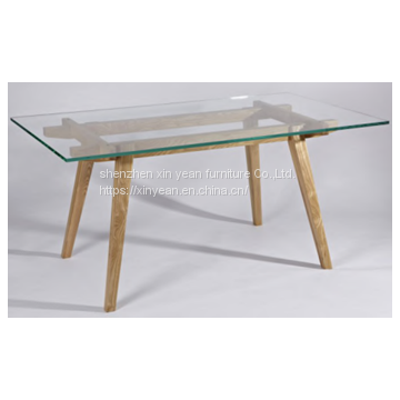 Irene dining table with tempered glass top 160*80*73.5 cm