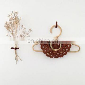 2020 Autumn New Ins Baby Girl Two-color Lotus Leaf Collar Wild Hand Hook Collar Female Baby Cotton Crochet Flower Collar photo-3