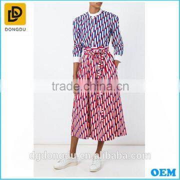 2017 new summer design Maxi long printing cotton skirts for women