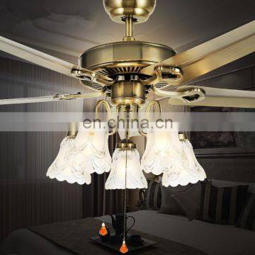 European Restaurant Brand Wood Metal Fan Lights Ceiling Fan Lights Decorated Living Room Study photo-6