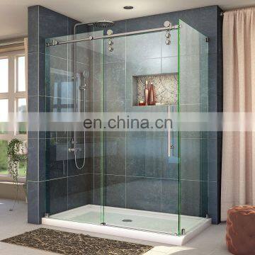 New Fashion Bathroom Glass Shower Screen Sliding Door Stainless Steel Glass Shower photo-7