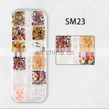 Mixed Design Colorful Nail Art Rhinestones DIY 3D Nail Art Decorations