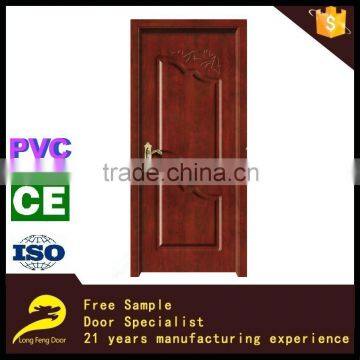 Red wood carving flower door PVC decoration design