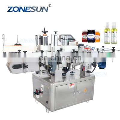 ZONESUN ZS-TB260 Vial Glass Jar Can Sticker Wine Water Bottle Automatic Round Bottle Labeling Machine For Round Bottles