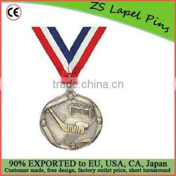 Custom quality free artwork design High Relief Medallion Hockey