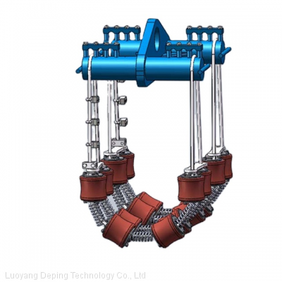 side boom use pipeline roller cradle for lowering in