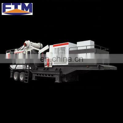 China made tire type stone jaw impact cone crusher machines mobile crushing plant price