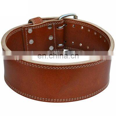 OEM Custom Waist Support Safety Fitness Weight Lifting Leather Gym Belt with Real Leather