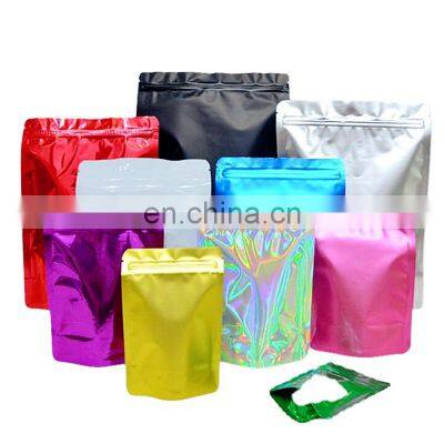 Professional Ziplock Zipper Food Grade Packaging Resealable Printed Reusable Holographic Bag