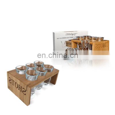 Directly selling wooden shot glass tray for bar