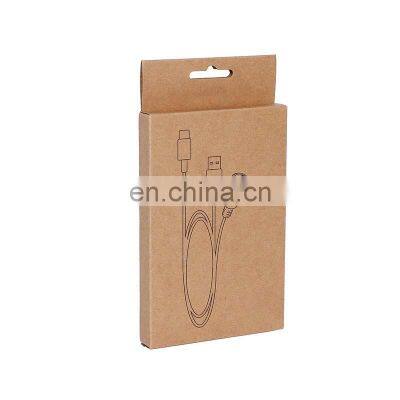 Printing Private Label Logo Customized High Quality Kraft Paper Package Case USB Cable Box for Phone Accessories