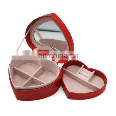 High-grade Multi-functional Red Color Packaging Box PU Leather Jewelry Storage Box