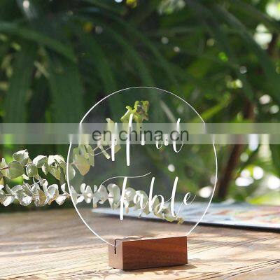 Custom Clear Round Blank Acrylic Sign Table Number Signs Acrylic Wedding Invitation Cards