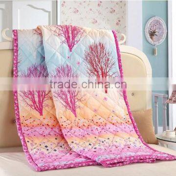 home textile wholesale reactive print high quality oriental design pink trees pattern microfiber comforter set