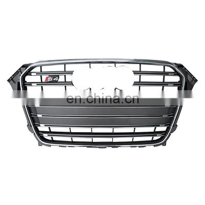 For Audi A4 B85 A4L front grille modify S4 Chrome silver gray grill into new S style for auto kit 2013-2016