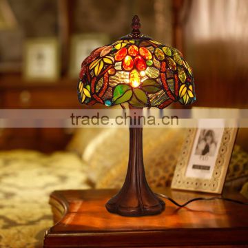 8"W Grape Stained Glass Table Desk Lamp, Tiffany table lamp Europe lighting