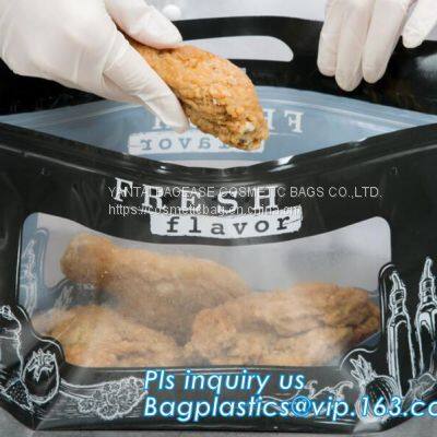Anti Fog Material Resealabele Plastic Hot Chicken Bag, Slide Zipper Pet Microwave Oven Roasting Bag, OEM Logo Plastic PE photo-4