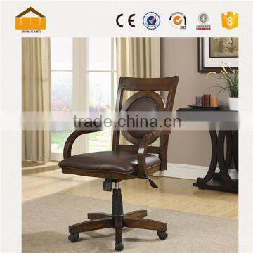 Hot Sale Wooden Black Leather Office Chair photo-4
