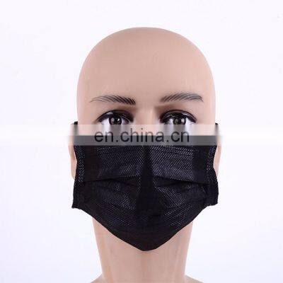 Xiantao factory disposable face mask non medical 3 layer facemask black cubrebocas negro mascarilla facial desechable 3 capas